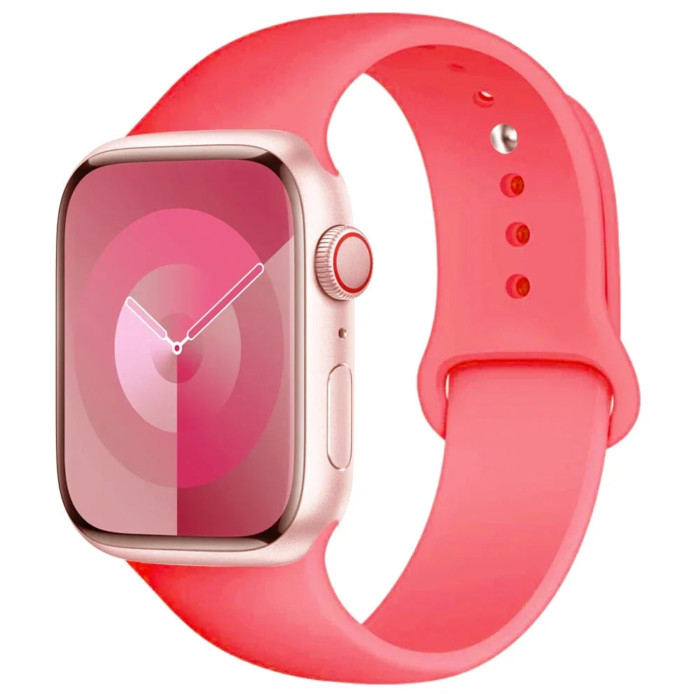 Silicone Band For Apple Watch strap 44mm 45mm 40mm 41mm 42-46mm 49mm sport bracelet iwatch series 11-10-9-8 7 6 5 4 SE-Ultra 2/3