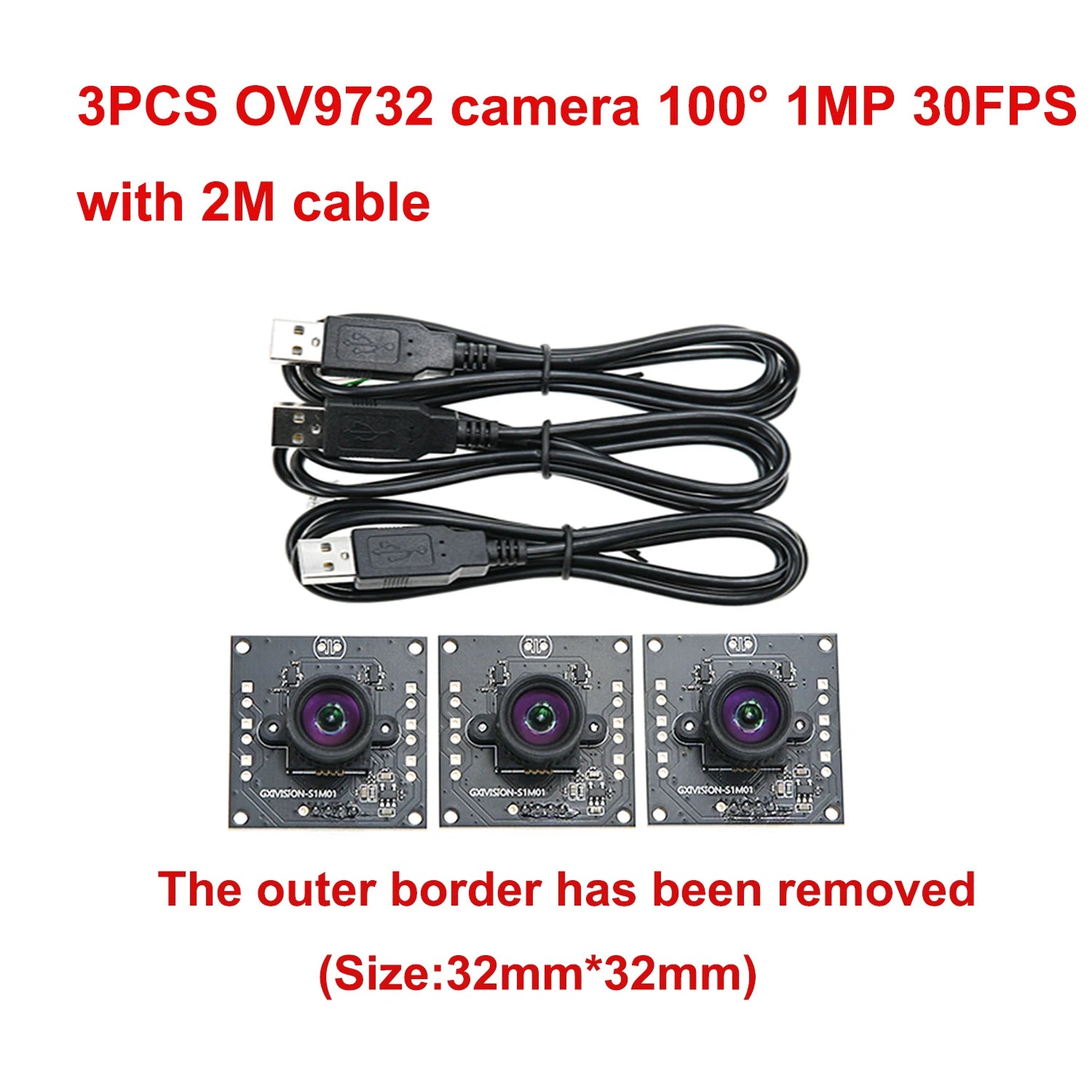 GXIVISION USB Camera Module IMX179 /OV2735/OV9732/OV2710 100 Degree 30fps 2M Cbale No Distortion,Compatible For Autodarts.io