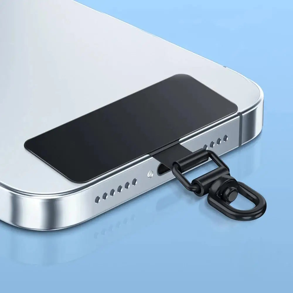 1-4Pcs New Upgrated 360 Rotatable Stainless Steel Phone Tether Metal Patch Gasket PLR Cellphone Lanyard Safety Connecter Piece
