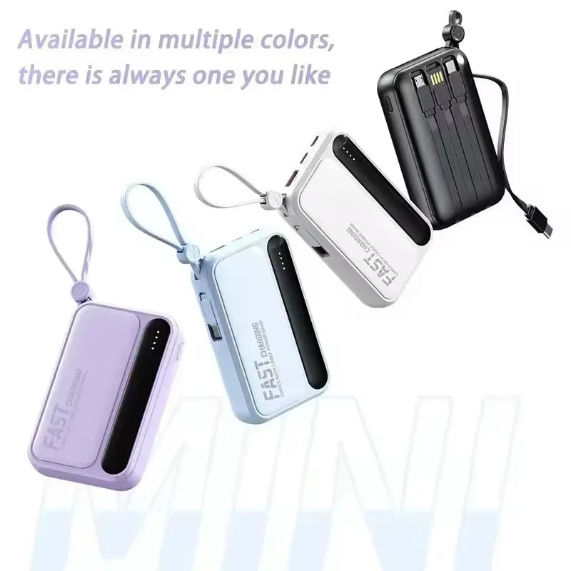 50000mAh 120W Portable Power Bank Large Capacity 4 in1 Cable Intelligent Digital Display Light Fast Charging Mobile Power Supply