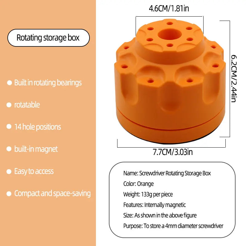 360 ° Rotating Multi functional Maintenance Tool Storage Rack with Multi hole Slot Classification Storage Box Belt with Magnet