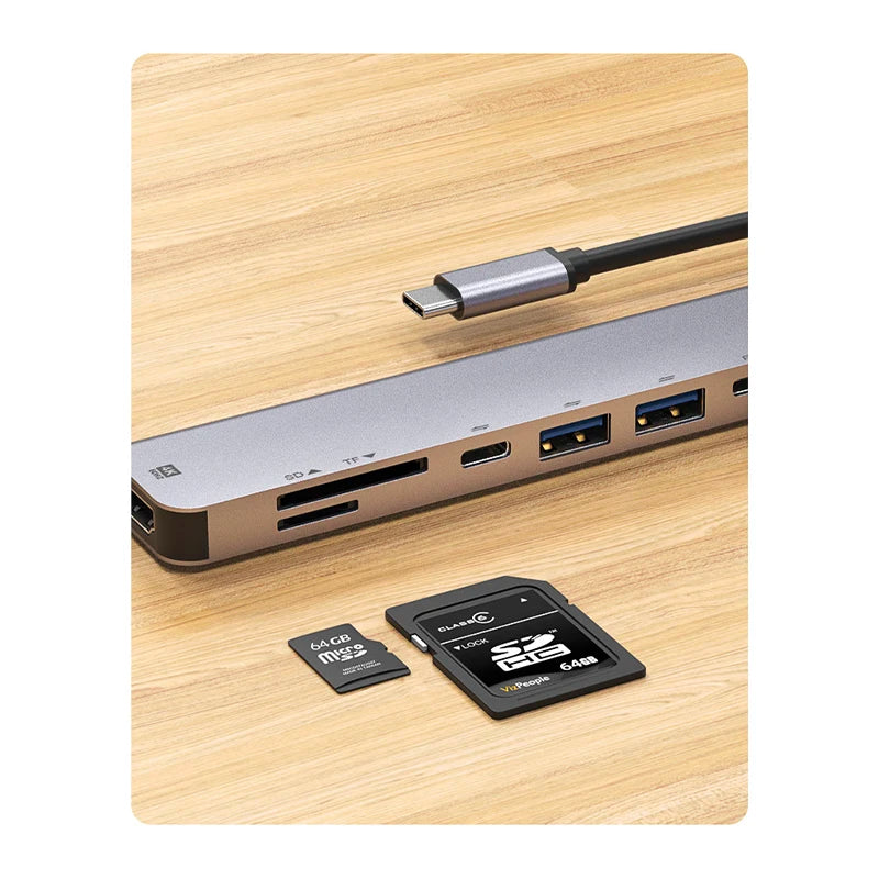 7 in 1 Type C USB 3.1 HDTV 4K 30Hz Video USB 3.0 USB2.0 SD TF Card Slot Reader Data USB-C PD Charging Hub Adapter for Macbook