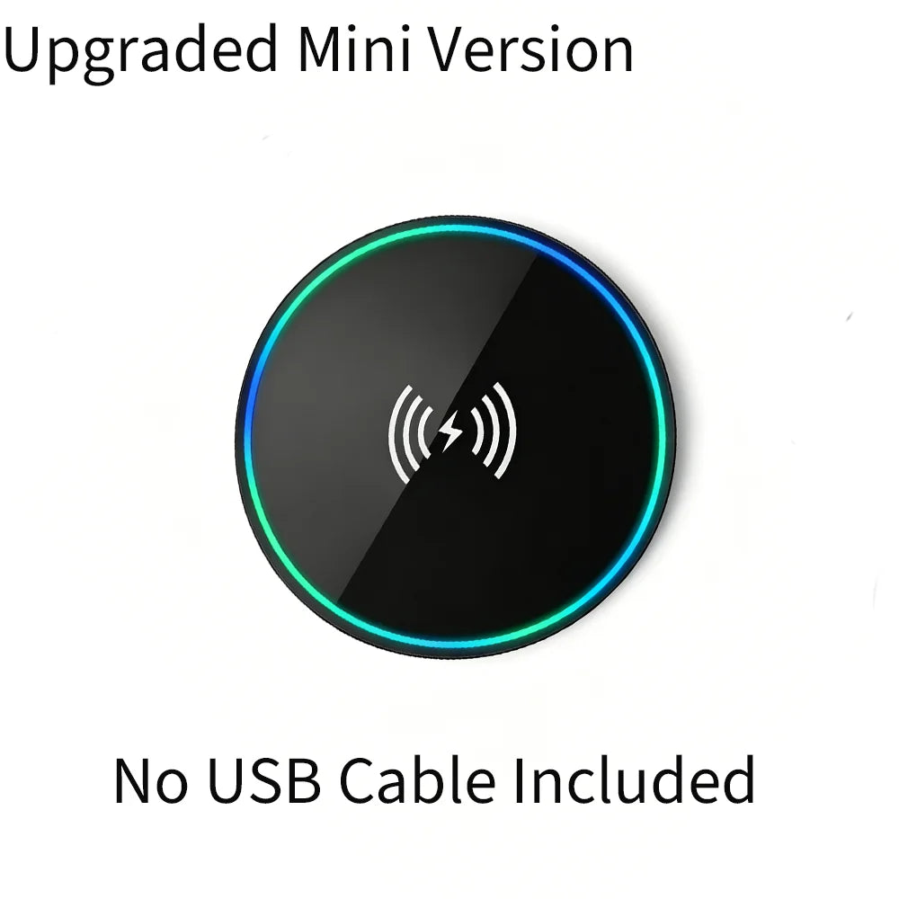 Portable Fast Wireless Charger Pad, Induction Charging Dock Compatible with iPhone, Samsung & AirPods