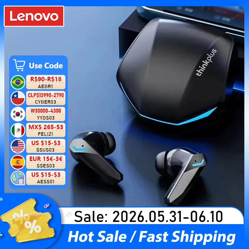 Lenovo GM2 Pro Bluetooth 5.3 Earphones Sports Headset Wireless In-Ear Gaming Low Latency Dual Mode Music Headphones New