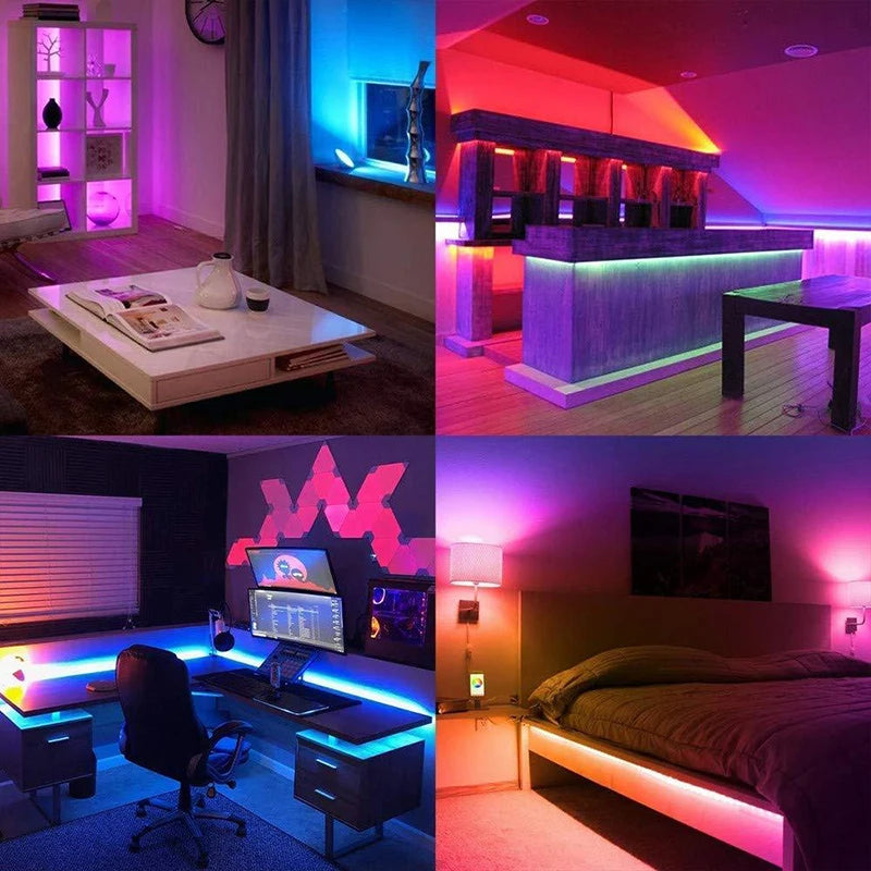 New 24V 5M 10M 20M 30M RGB LED Lights Strip Room Lamp Tape Music SYNC APP Remote Control Luces Led for Home Decor TV Backlight