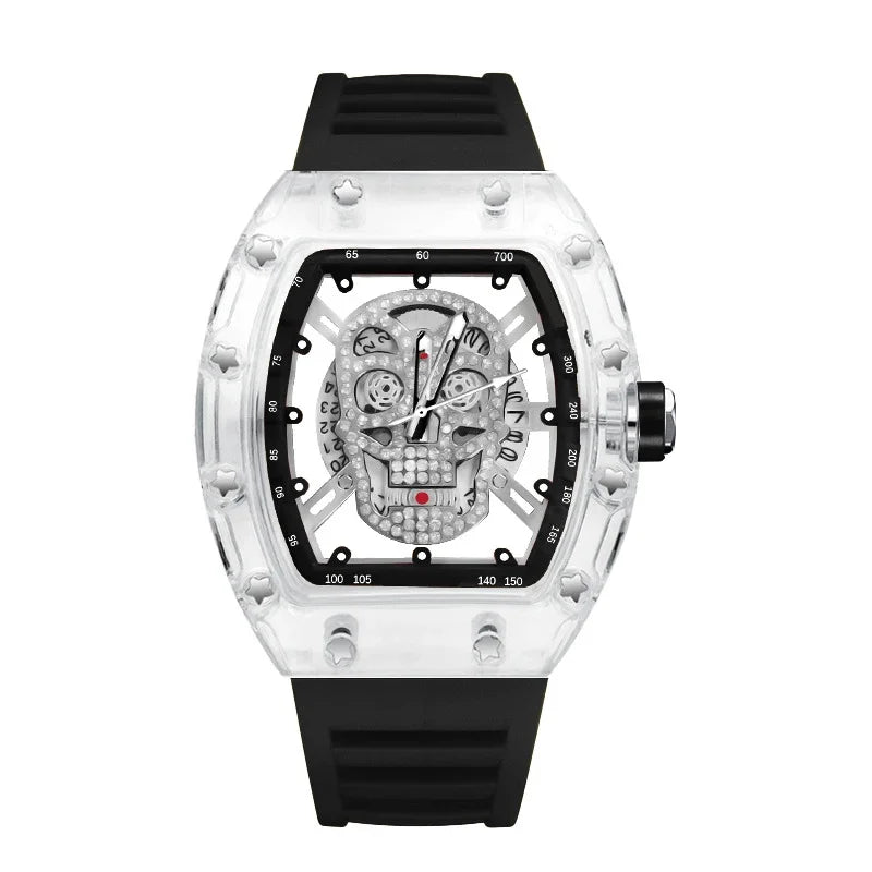 Luxury Quartz Men’s Wristwatch Male Watch for Man Watches Non-Mechanical Trend Automatic Calendar Hollow Dial Waterproof Clock