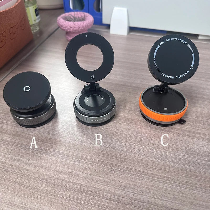Vacuum Suction Magnetic Car Phone Holder for Glass Surface Easy-install Universal Phone Holder for iPhone Samsung