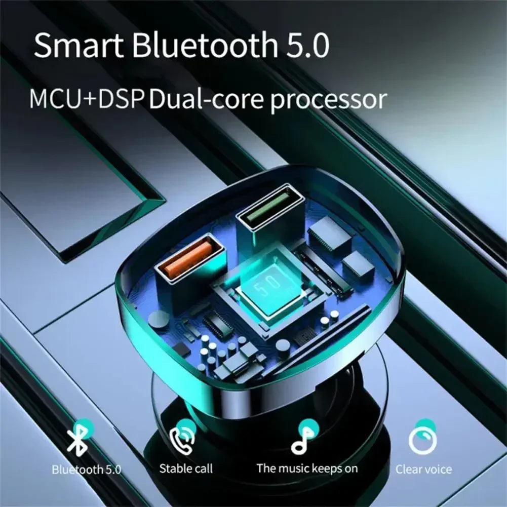 Q7 Car Bluetooth FM Transmitter - Dual USB PD Charging, Hands-Free Calling & Mp3 (3.1A)