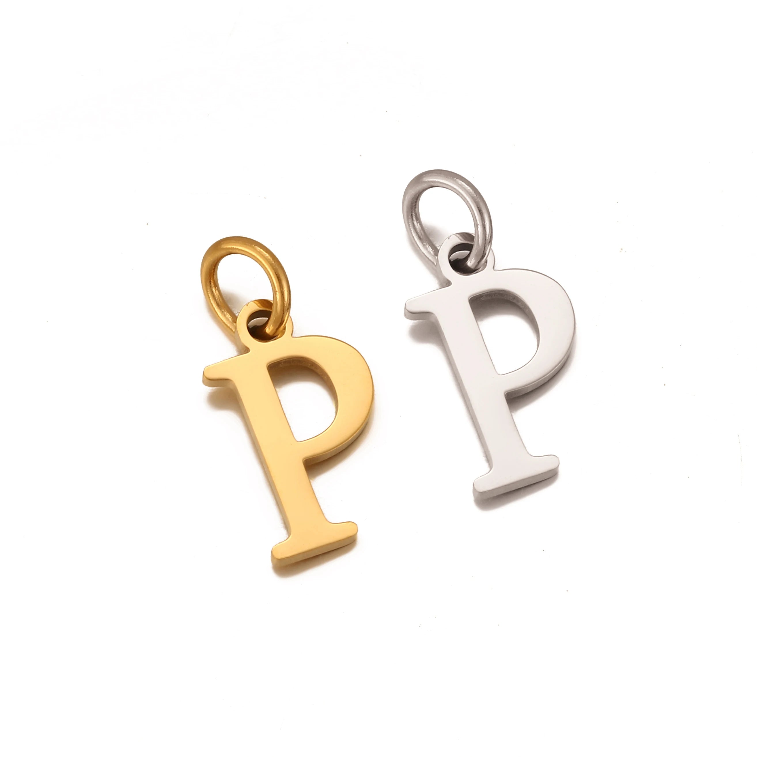 5Pcs Stainless Steel Initial Alphabet Charms Fadeless English Letter Pendant DIY Necklace Bracelet Gift Jewelry Making Supplies
