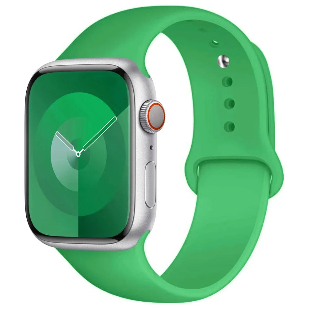Silicone Band For Apple Watch strap 44mm 45mm 40mm 41mm 42-46mm 49mm sport bracelet iwatch series 11-10-9-8 7 6 5 4 SE-Ultra 2/3