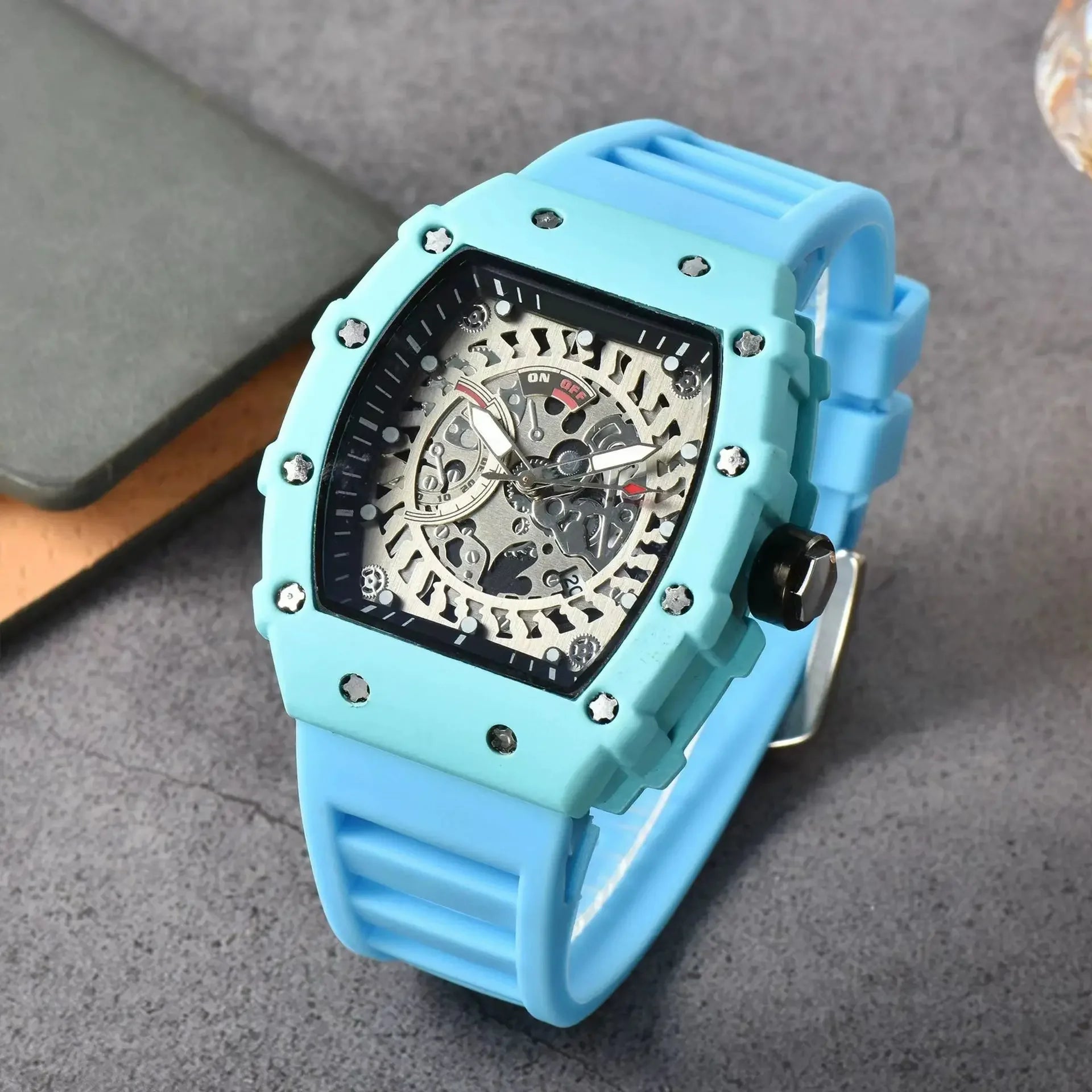 Luxury Quartz Men’s Wristwatch  Male Watch for Man Watches Trend Transparent Ghost Head Waterproof Skull
