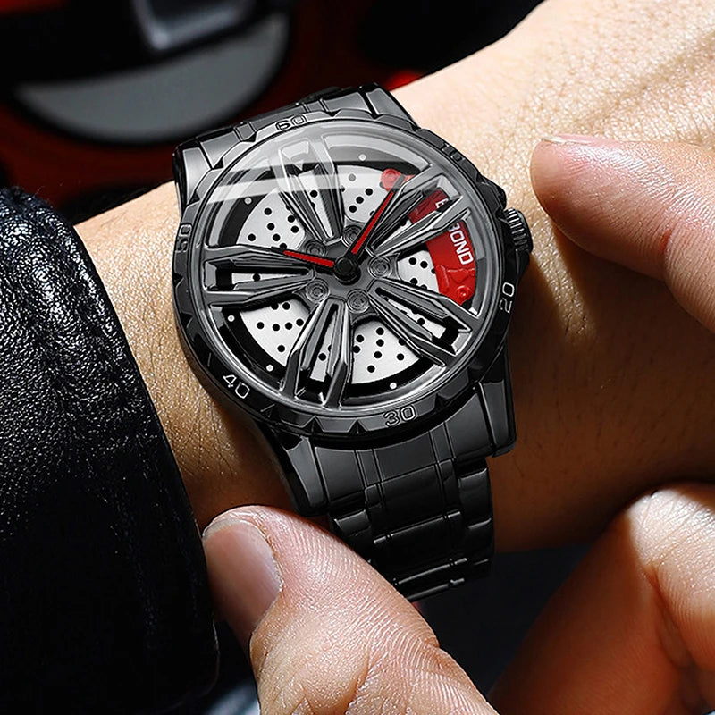 UTHAI Automotive Wheel Hub Hollow Mechanical Watch Luxury Fashion Wheel Hub Waterproof Stainless Steel Men's Watch V002