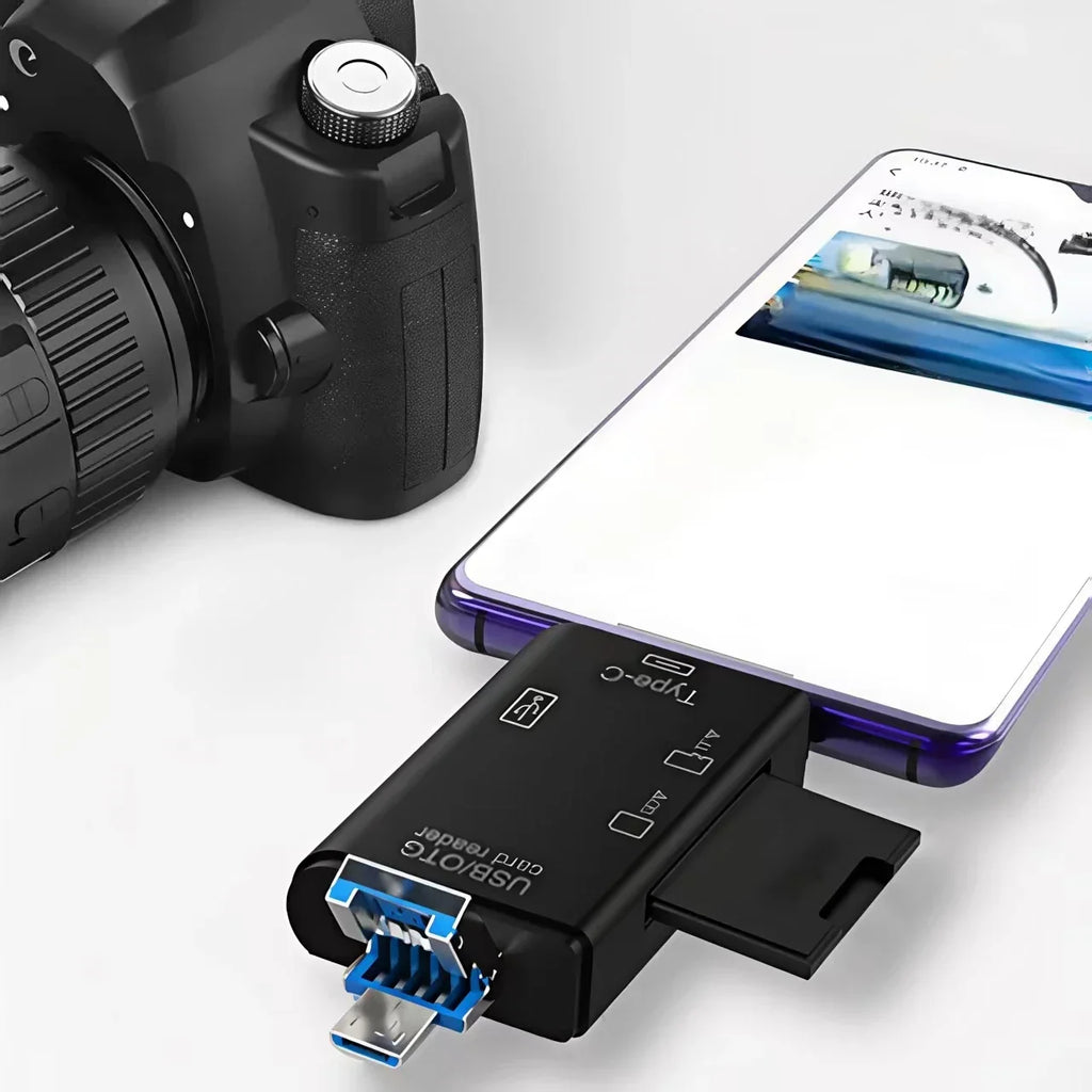 6-in-1 Type-C USB Card Reader, Flip Cover to Micro Adapter for Smartphones and Computers, USB2.0 OTG Card, with A and C Types, M